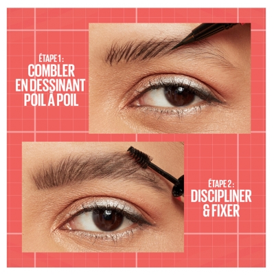Maybelline New York Build-A-Brow 2en1 Feutre & Gel à Sourcils 10 ml - Teinte : 255 Soft Brown