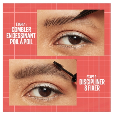 Maybelline New York Build-A-Brow 2en1 Feutre & Gel à Sourcils 10 ml - Teinte : 260 Deep Brown