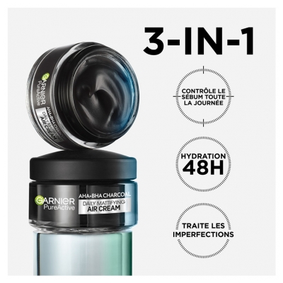 Garnier PureActive Charbon Air Cream Soin Matifiant Quotidien 50 ml