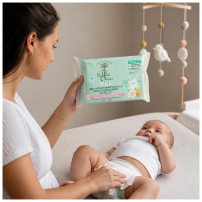 Le Petit Olivier Bébé Lingettes Nettoyantes Douceur Visage Siège & Corps 56 Lingettes