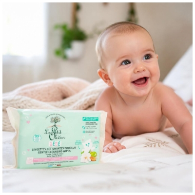 Le Petit Olivier Bébé Lingettes Nettoyantes Douceur Visage Siège & Corps 56 Lingettes