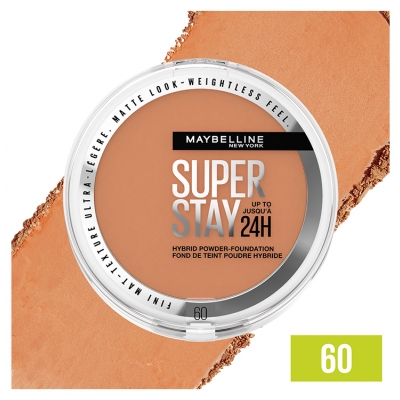 Maybelline New York Superstay 24H Fond de Teint-Poudre Hybride Haute Couvrance 9 g - Teinte : 60