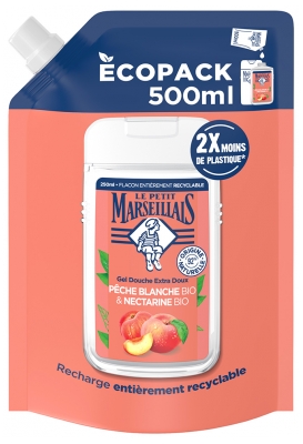 Le Petit Marseillais Gel Douche Extra Doux Pêche Blanche & Nectarine Éco Recharge 500 ML