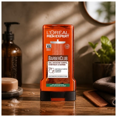 L'Oréal Paris Men Expert Barber Club Gel Douche Corps, Cheveux et Barbe 3en1 300 ML