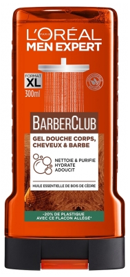 L'Oréal Paris Men Expert Barber Club Gel Douche Corps, Cheveux et Barbe 3en1 300 ML