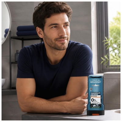 L'Oréal Paris Men Expert Magnesium Defense Gel Douche Hypoallergénique 0% Alcool 300 ML