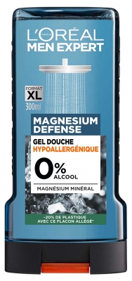 L'Oréal Paris Men Expert Magnesium Defense Gel Douche Hypoallergénique 0% Alcool 300 ML
