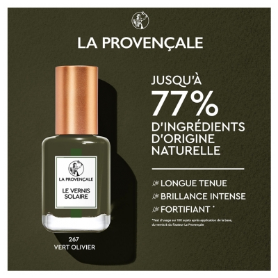 La Provençale Bio Le Vernis Solaire Longue Tenue 13 ml - Couleur : 652 Vert Olivier