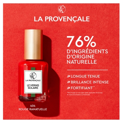 La Provençale Bio Le Vernis Solaire Longue Tenue 13 ml - Couleur : 404 Rouge Ramatuelle