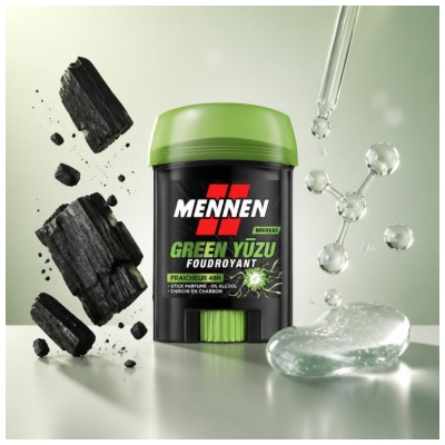 Mennen Déodorant Green Yuzu Foudroyant Fraîcheur 48H Stick 60 ml