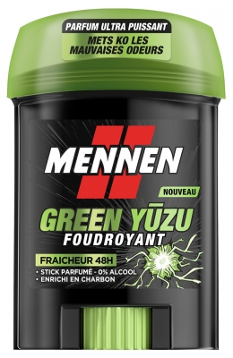 Mennen Déodorant Green Yuzu Foudroyant Fraîcheur 48H Stick 60 ml