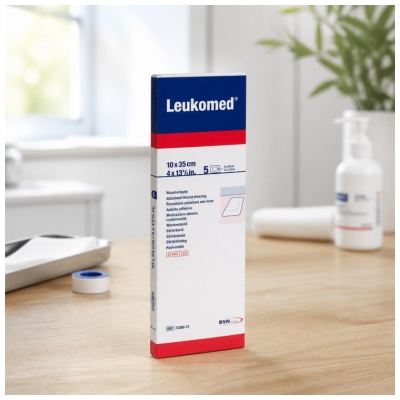 Pansement Adhésif Non Tissé Leukomed - 10 cm x 35 cm - Lot de 5