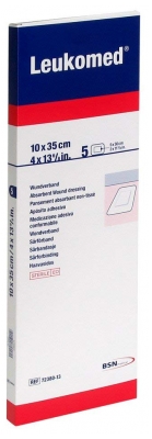 Essity Leukomed T Plus 5 Pansements Absorbants Transparents Stériles 10 x 35 cm
