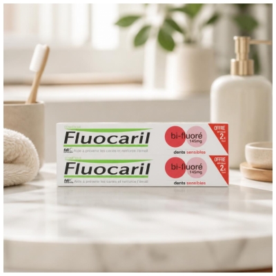 Fluocaril Dentifrice bi-Fluoré Dents Sensibles 2 x 75 ml