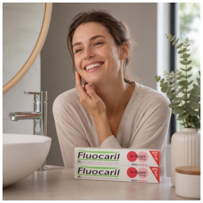 Fluocaril Dentifrice bi-Fluoré Dents Sensibles 2 x 75 ml