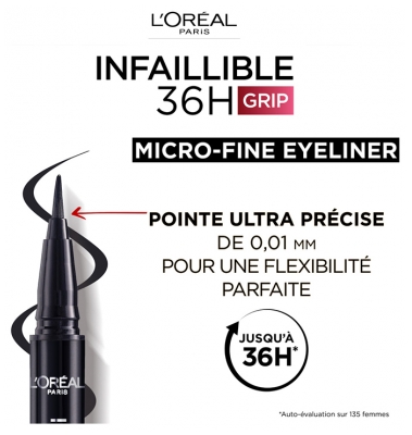 L'Oréal Paris Infaillible Grip 36H Micro-Fine Eye Liner Brush Feutre 0,4 g - Teinte : 04 Dew Berry