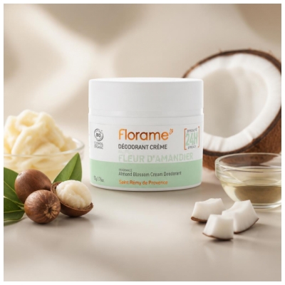 Florame Déodorant Crème 24H Fleur D'Amandier Bio 50 Grammes