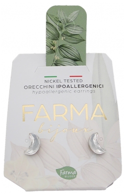 Farma Bijoux Boucles d'Oreilles Hypoallergéniques Lune de Crystal de 40 MM