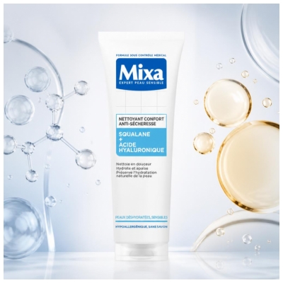 Mixa Nettoyant Confort Anti-Sécheresse Squalane et Acide Hyaluronique 150 ml