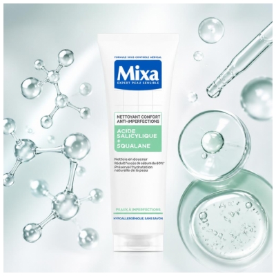 Mixa Nettoyant Confort Anti-Imperfections Acide Salicylique et Squalane 150 ml