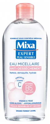Mixa Eau Micellaire Anti-Dessèchement Peaux Sensibles et Sèches 400 ml