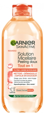 Garnier SkinActive Solution Micellaire Peeling Doux Visage Yeux et Lèvres 400 ml