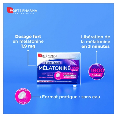 Forté Pharma Forténuit Mélatonine 1900 Flash - 20 Comprimés Orodispersibles