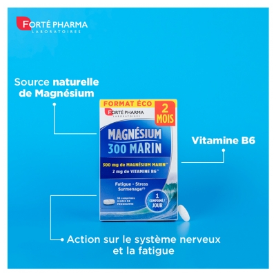 Forté Pharma Magnésium 300 Marin - 56 Comprimés - Format 2 Mois