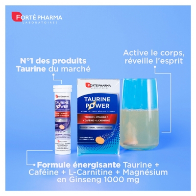 Forté Pharma Taurine Power - 20 Comprimés Effervescents