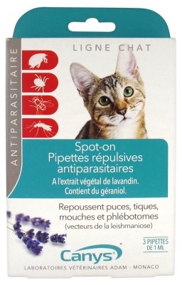 Canys Spot-On Pipettes Repulsives Antiparasitaires Chat