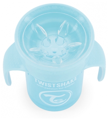 Twistshake Tasse 360 Degrés Dès 6 Mois 230 ml - Couleur : Bleu Pastel