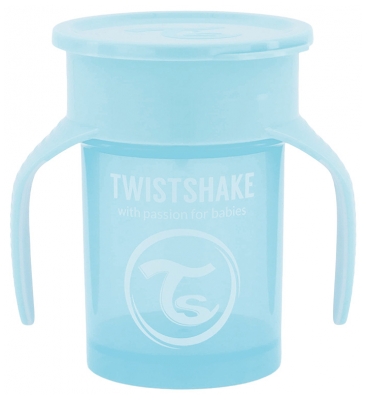 Twistshake Tasse 360 Degrés Dès 6 Mois 230 ml - Couleur : Bleu Pastel
