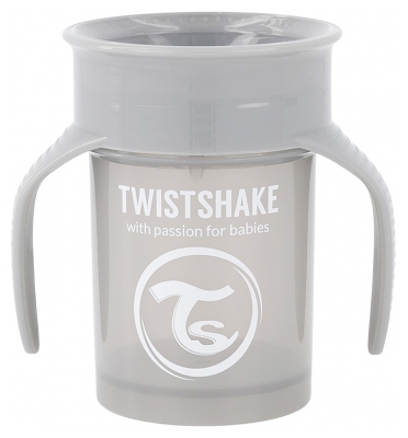 Twistshake Tasse 360 Degrés Dès 6 Mois 230 ml - Couleur : Gris Pastel
