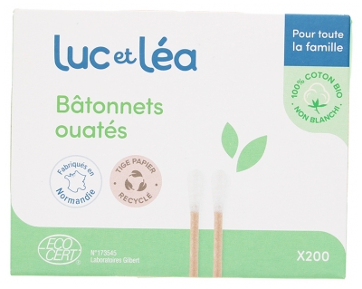 Luc et Léa Bâtonnets Ouatés 200 Cotons-Tiges