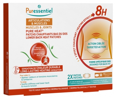 Puressentiel Patchs Chauffants Bas du Dos Pure Heat® Articulations & Muscles Aux 14 Huiles Essentielles - 2 Patchs (Mai 2021)