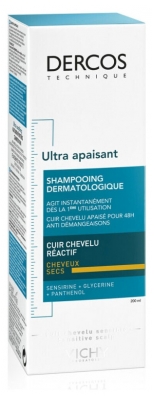 Vichy Dercos Ultra Apaisant Shampoing Cuir Chevelu Réactif Cheveux Secs 200 ml