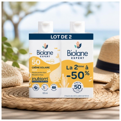 Biolane Lot de 2 Crèmes Solaires de 100 ml 