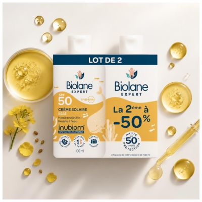 Biolane Lot de 2 Crèmes Solaires de 100 ml 