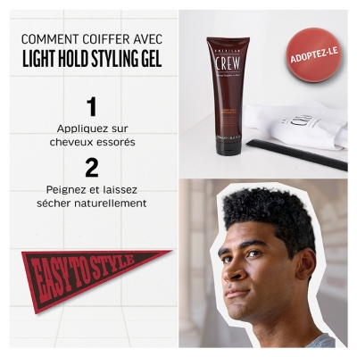 American Crew Light Hold Styling Gel de Coiffage Fixation Souple 250 ml