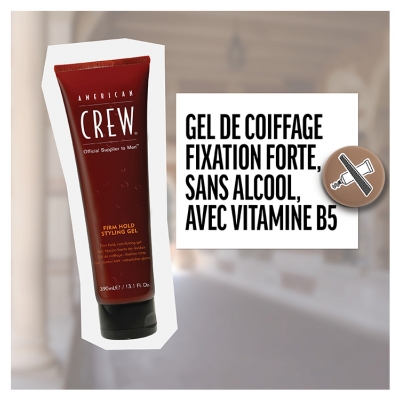 American Crew Firm Hold Styling Gel de Coiffage Fixation Forte 250 ml