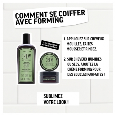 American Crew Forming Nettoyant Précoiffant Cheveux Bouclés 250 ml