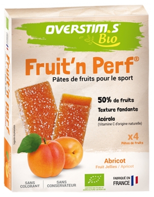 Overstims Pâte de Fruits Bio Fraise (4 Barres)