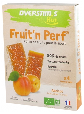 Overstims Pâte de Fruits Bio Fraise (4 Barres) - Saveur : Abricot