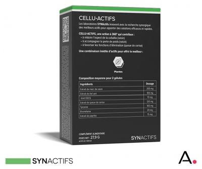 Synactifs Celluactifs - Marc de Raisin Queue de Cerise Thé Vert l-Tyrosine - 60 Gélules