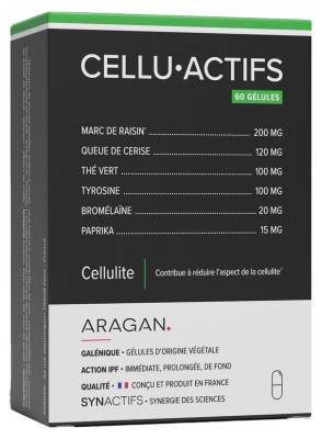 Synactifs Celluactifs - Marc de Raisin Queue de Cerise Thé Vert l-Tyrosine - 60 Gélules