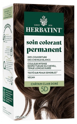 Herbatint Soin Colorant Permanent Extraits Végétaux 170 ml - Coloration : 5D Châtain Clair Doré