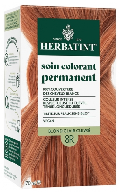 Herbatint Soin Colorant Permanent Extraits Végétaux 170 ml - Coloration : 8R Blond Clair Cuivré