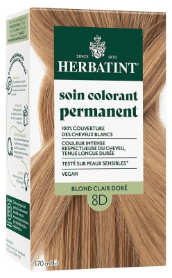Herbatint Soin Colorant Permanent Extraits Végétaux 170 ml - Coloration : 8D Blond Clair Doré