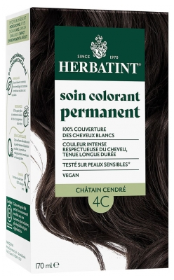 Herbatint Soin Colorant Permanent Extraits Végétaux 170 ml - Coloration : 4C Châtain Cendré