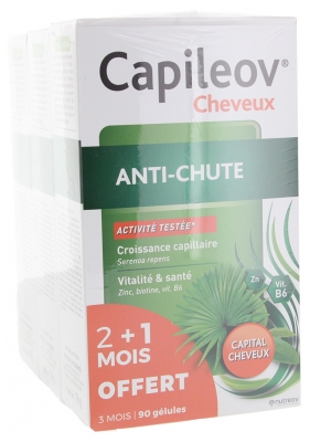 Nutreov Capileov Cheveux Anti-Chute Croissance Capillaire Lot de 3 x 30 Gélules